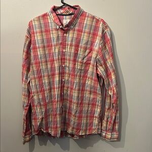 johnnie-O Red and Yellow Plaid Casual Shirt